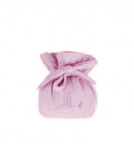 Set algodón chupete y babero personalizado con el nombre rosa