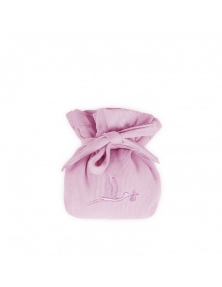 Set algodón chupete y babero personalizado con el nombre rosa