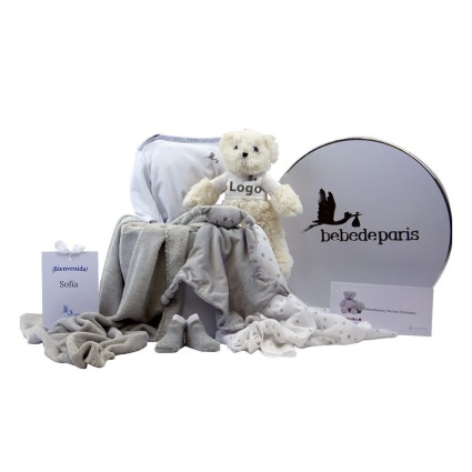 Canastilla Set de Huellas Manta Body y Oso de Peluche