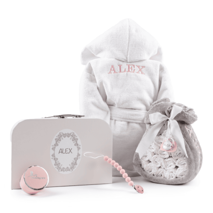 Torta di Pannolini con Accappatoio, Valigetta e Ciuccio | Regalo Completo