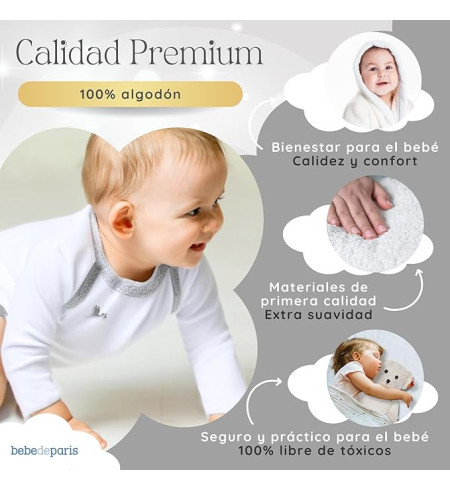 Cesta Bebè con Accappatoio Ricamato | Regalo Personalizzato – Bebé de París