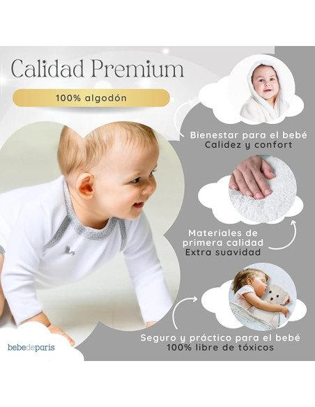 Cesta Bebè con Accappatoio Ricamato | Regalo Personalizzato – Bebé de París