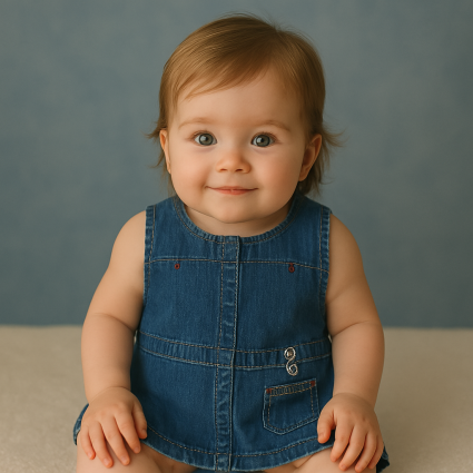 Vestitino in Denim per Neonato | Abbigliamento Elegante e Comodo per Bambina - Bebé de París