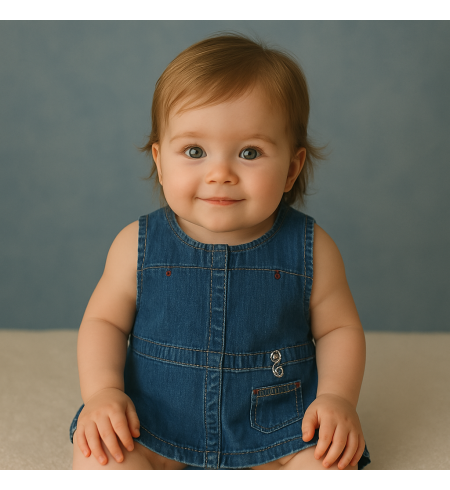 Vestitino in Denim per Neonato | Abbigliamento Elegante e Comodo per Bambina - Bebé de París