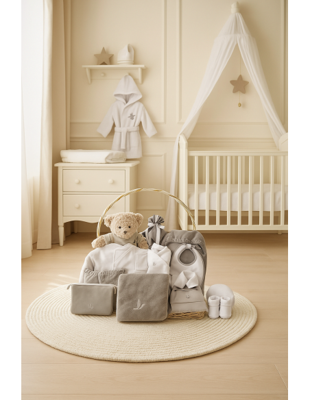 Cesta Bebè Classica Sogno | Cesta Regalo di Lusso per Neonato – Bebé de París