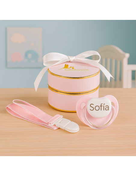 Succhietto Personalizzato con Portaciuccio | Regalo Unico e Pratico per Neonato – Bebé de París