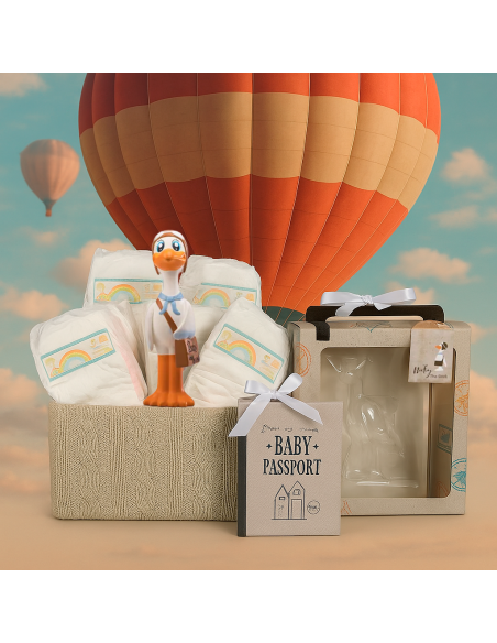 Torta di Pannolini con Massaggiagengive Nicky XL | Regalo Originale e Pratico per Neonato - Bebé de París