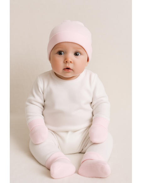 Set Cappellino, Manopole, Scarpine Personalizzati e Ciuccio con Nome | Regalo per Bebè