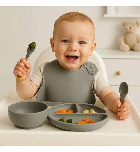 Vajilla in Silicone + Copertina Invernale Personalizzata | Regalo Pratico per Neonato