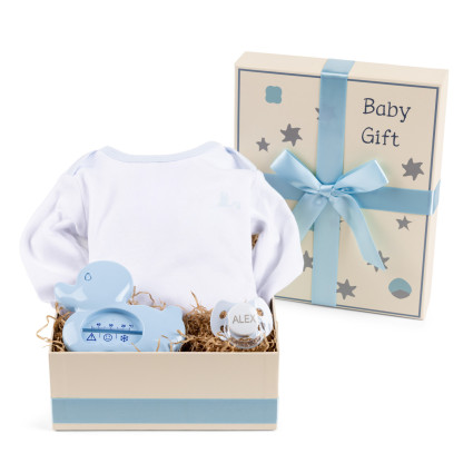 Scatola Regalo con Termometro, Ciuccio e Body – Cura Completa per il Neonato 2
