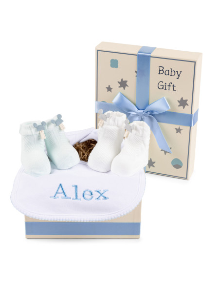 Scatola Regalo con Calzini, Bavetta Ricamata e Accessori – Idea Perfetta