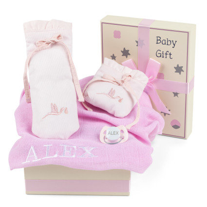 Scatola Regalo con Mussola, Ciuccio e Custodie – Accessori Essenziali