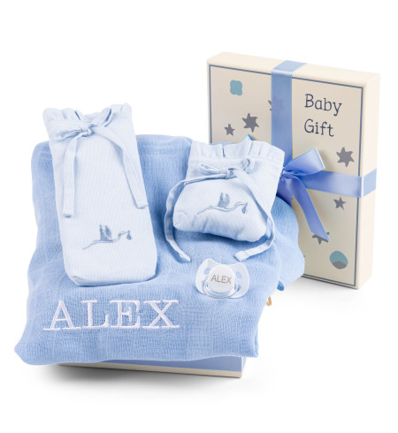 Scatola Regalo con Mussola, Ciuccio e Custodie – Accessori Essenziali