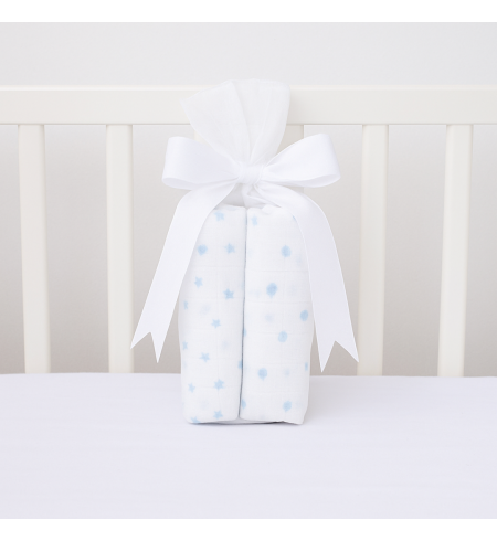 Kit accappatoio ricamato, mussoline e orsetto | Regalo personalizzato per neonato