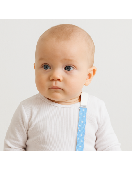 Set con due succhietti, bavaglino e portasucchietto | Regalo completo e pratico per neonato