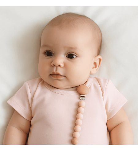 Ciuccio personalizzato, portaciuccio e massaggiagengive in silicone | Set completo per bebè