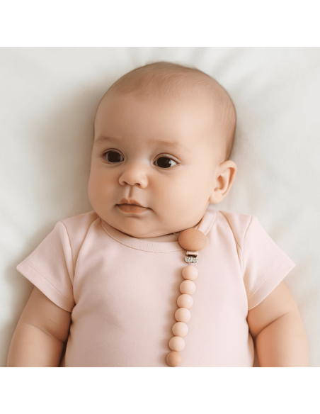 Set Personalizzato con Ciuccio, Bavaglino, Portaciuccio e Massaggiagengive | Regalo per Bebè