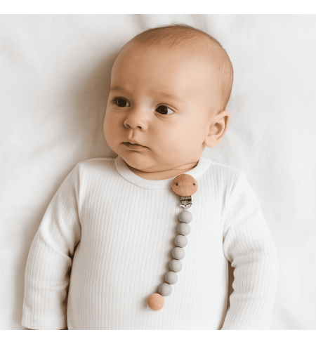 Set 2 Ciucci + Portaciuccio in Silicone | Regalo Sicuro e Pratico per Bebè