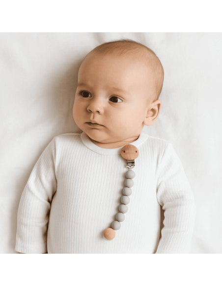 Set 2 Ciucci + Portaciuccio in Silicone | Regalo Sicuro e Pratico per Bebè