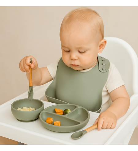 Vajilla in Silicone + Copertina Invernale Personalizzata | Regalo Pratico per Neonato