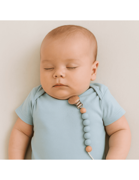 Scatola Regalo con Ciuccio, Dou-Dou Ricamato e Clip in Silicone – Perfetta per Neonata