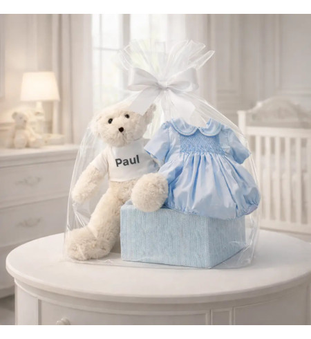 Ranita/pelele smock nido d’ape | Elegante e morbida per neonato