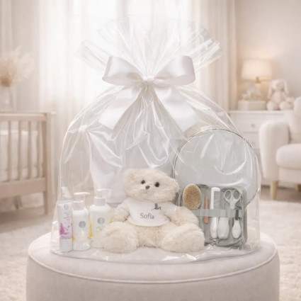 Cesta Cosmetica e Accappatoio Personalizzato | Regalo di Nascita Esclusivo