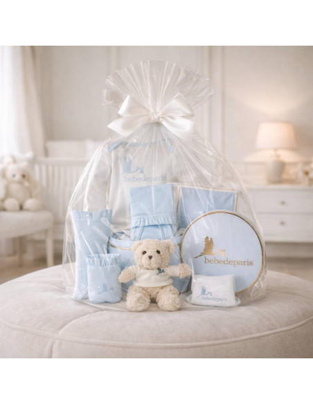 Cesta nascita Bebè Lovely | Regalo Dolce ed Elegante per Neonato - Bebé de París