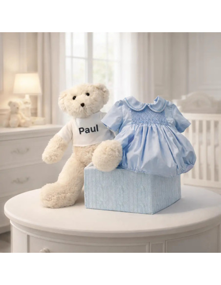 Ranita/pelele smock nido d’ape | Elegante e morbida per neonato