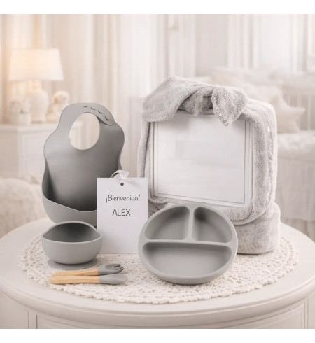 Vajilla in Silicone + Copertina Invernale Personalizzata | Regalo Pratico per Neonato