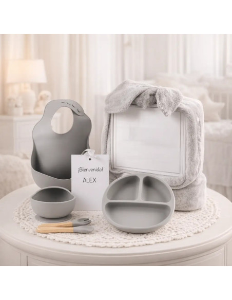 Vajilla in Silicone + Copertina Invernale Personalizzata | Regalo Pratico per Neonato