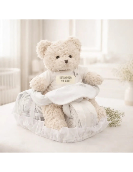 Torta di Pannolini Orsetto Motociclista | Regalo Divertente per Bebè – Bebé de París