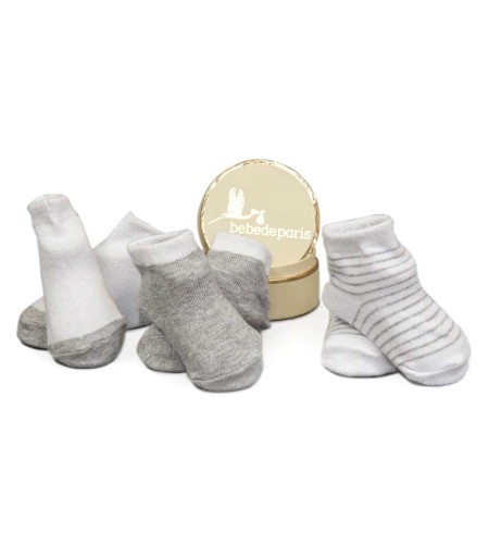 cajita regalo pack calcetines gris