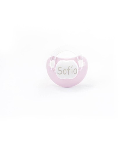 Set Regalo Baberos Bordados con Chupete Personalizado rosa