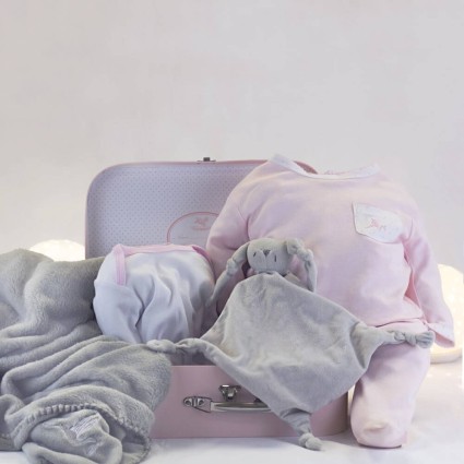 Canastilla Maleta Manta y Pijama para Recién Nacido azul 2