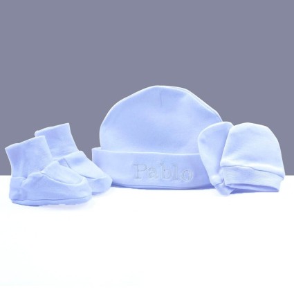 gorro, manoplas y patucos azules 2